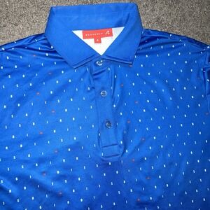 Redvanly Herbert Polo Shirt Mens Small Blue Purepoly Geometric Stretch Wicking